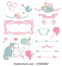 romantic graphic set