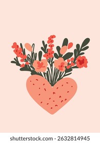  romantic greeting card, art vector illustration