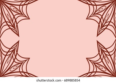 Romantic greeting card with floral mandala border. vector illustration. beige color. template for wedding invitation, greeting card