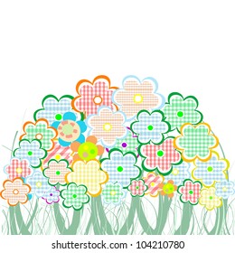 Romantic greeting card with flowers. valentines love vector