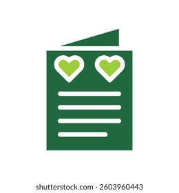 Romantic Greeting Card with Heart for Love Letter