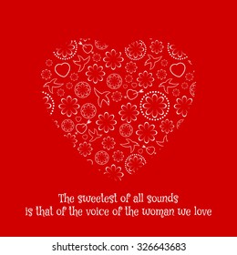 Romantic greeting card with heart. Vector illustration