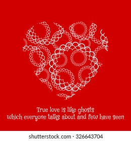 Romantic greeting card with heart. Vector illustration