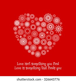 Romantic greeting card with heart. Vector illustration