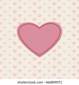 Romantic greeting card with heart. Vector illustration