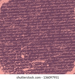 Fondo romántico de escritura a mano en grunge. Vector