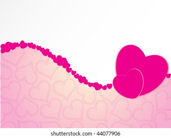romantic halftone background with set of pink heart