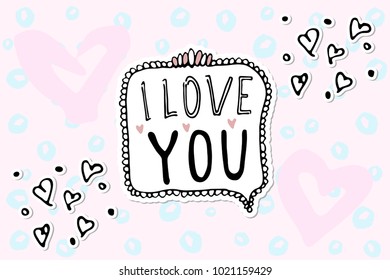 Romantic hand drawn stikers.