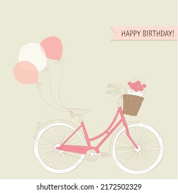 Romantic happy birthday background vector