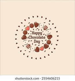 Romantic Happy Chocolate Day Illustration with Glossy Heart and Dripping Chocolate
Sweet Heart Design for Happy Chocolate Day Celebration
