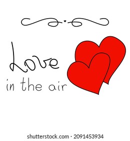Romantic Happy Valentines Day Vector Illustration