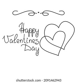 Romantic Happy Valentines Day Vector Illustration