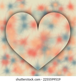 Romantic heart artistic watercolor background.
