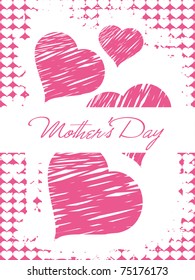 romantic heart background greeting card for mother day celebration