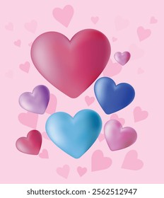 Romantic Heart Background - Pastel Love-Themed Design for Valentine's Day and Celebrations