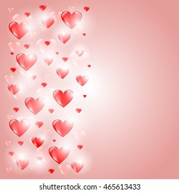 Romantic Heart Background. Valentine / Wedding Concept. 3D Vector