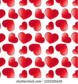 Romantic heart background. Vector illustration for holiday design. Many flying hearts on a white background. For wedding card, valentine's day greeting.