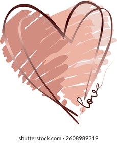 Romantic Heart Design with Transparent Background