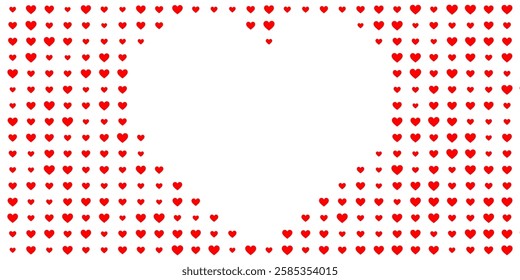 Romantic heart dust with falling confetti petals on a transparent background. A soft and dreamy Valentine’s Day bokeh effect featuring scattered love symbols. A beautiful, editable vector illustration
