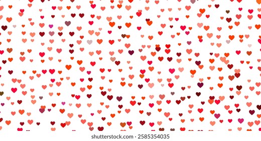 Romantic heart dust with falling confetti petals on a transparent background. A soft and dreamy Valentine’s Day bokeh effect featuring scattered love symbols. A beautiful, editable vector illustration