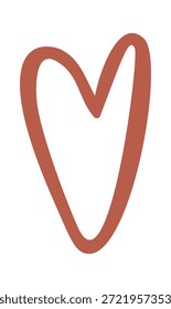 Elemento boho de figura de corazón romántico