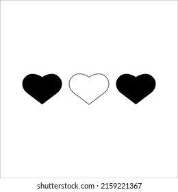 Romantic Heart Flat design vector icon in trendy style for wedding celebration on white background, EPS 10.