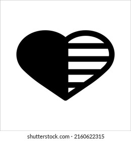 Romantic Heart Flat design vector icon in trendy style for wedding celebration on white background, EPS 10.