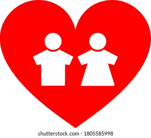Romantic Heart flat vector illustration. An isolated icon on a white background.