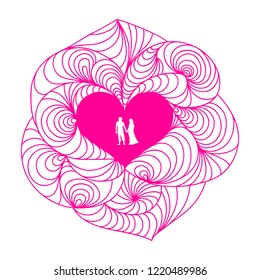 Romantic heart frame 