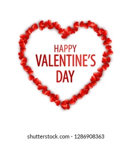 Romantic heart frame. Vector template for St.Valentine's day banner.Valentines Day greeting card design