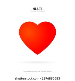 Romantic heart icon. Love symbol. Valentine's Day sign isolated on white background, Flat style for graphic, logo, website, mobile app, UI, UX.