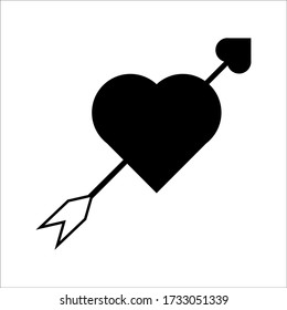 Romantic Heart Icon vector flat design in trendy style for Marriage Celebration