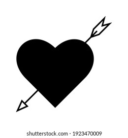 Diseño plano vectorial de icono romántico del corazón en estilo de moda para la celebración de la boda.