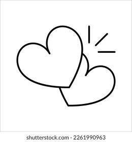 Romantic Heart Icon vector illustration design in trendy style for Marriage Celebration on white background