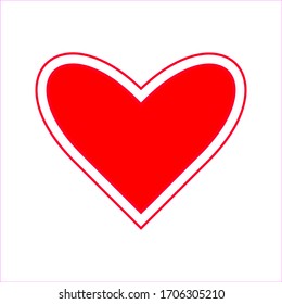 Ícono cardíaco romántico blanco en el fondo