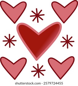 Romantic heart illustration with decorative elements, perfect for Valentine's Day and love-themed designs