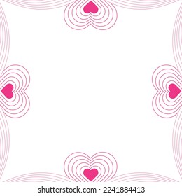 romantic heart love frame with beautiful decoration