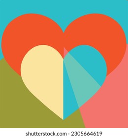 romantic heart rainbow art colorful collage background