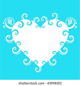 romantic  heart with russian vintage elements, Valentine's day card