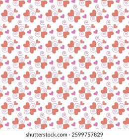 Romantic heart seamless pattern design