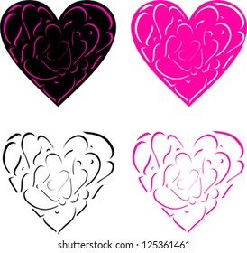Romantic heart set