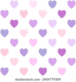 Romantic Heart shape seamless pattern, white background