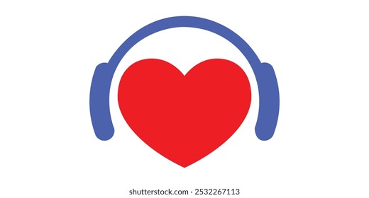 Romantic heart shaped DJ composition icon