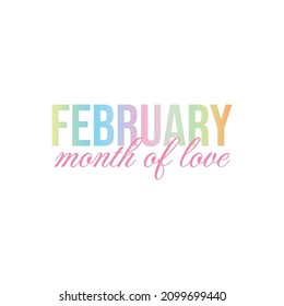Romantic heart shaped and valentine love typographic