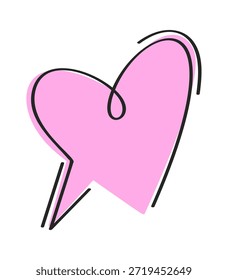 Doodle romántico de la burbuja del discurso del corazón