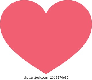 Romantic heart, Symbol of Love and Valentine's Day. Flat red icon isolated on White Background. Vector illustration.