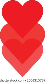 Romantic Heart vector flat design.