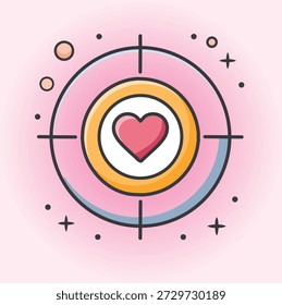Icono romántico del Vector del corazón para el día de San Valentín, los símbolos del amor, y los conceptos de la celebración. Icono romántico del Vector del corazón de San Valentín para mensajes de amor, invitaciones y promociones.