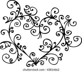 Romantic heart vignette. Eau-forte 004.