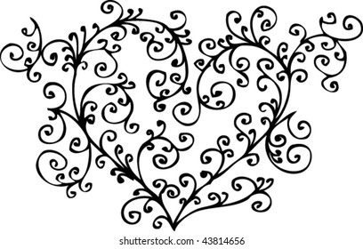 Romantic heart vignette. Eau-forte 006.